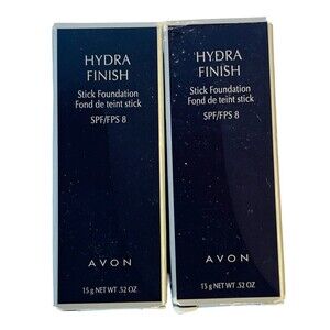 Avon Hydra Finish Stick Foundation SPF8 Set of 2 Honey Beige C2 5g NEW Old Stock